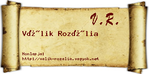 Válik Rozália névjegykártya